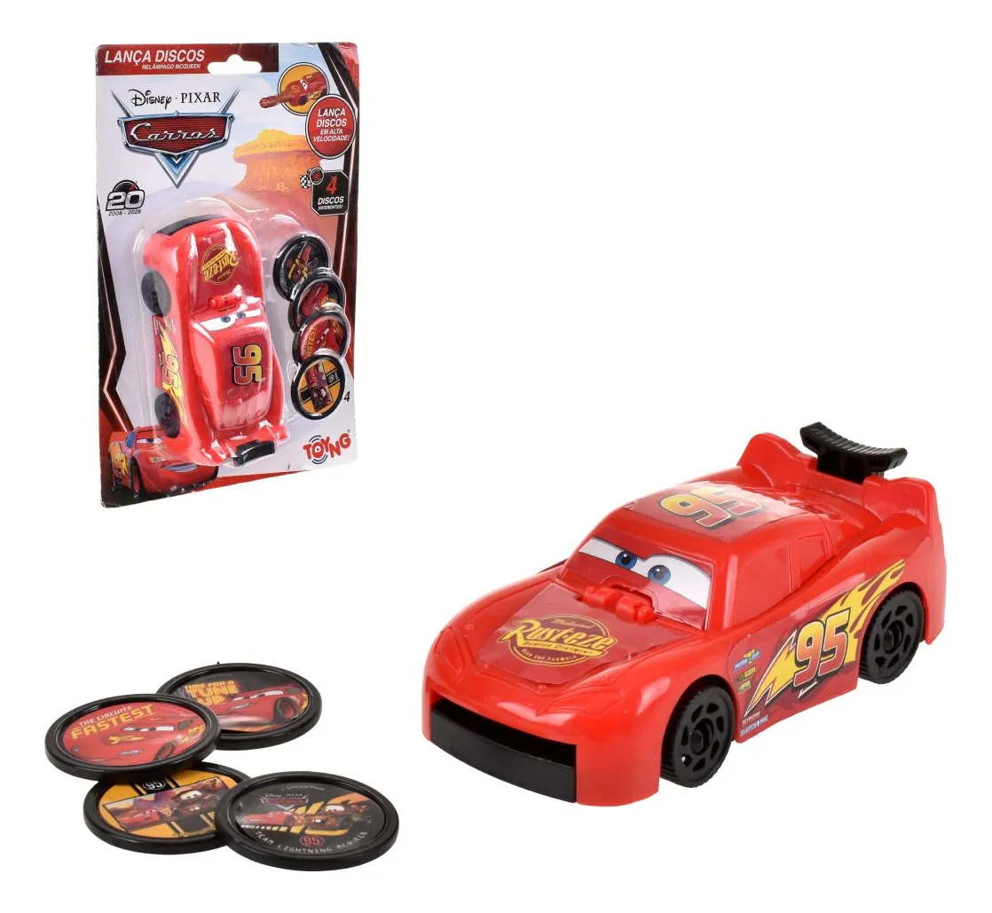 D_NQ_NP_2X_666610-MLC113109849094_072026-F.webp Auto Lanza Discos Cars Rayo Mcqueen Con 4 Discos Diferentes - Imagen 1