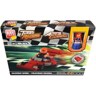 Figura Bloques Armables Auto Karting Con Piloto 104 Piezas