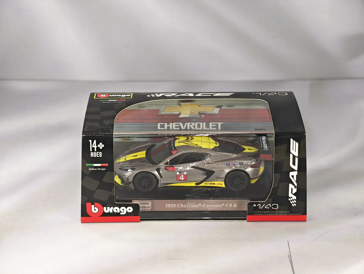 D_NQ_NP_2X_722596-MLC114498104571_072026-F.webp Chevrolet Corvette C8.R 2020 - Burago Race 1:43 Acrilico - Imagen 1