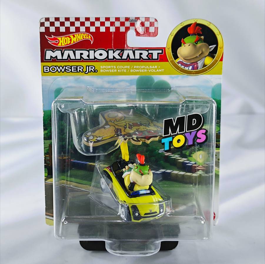 Figura Mario Kart con Alas - Bowser Jr Sport Coupe Bowser Jr Sport Coupé - Hotwheels Auto Mario Kart Con Alas 1:64 Mattel - Imagen 1