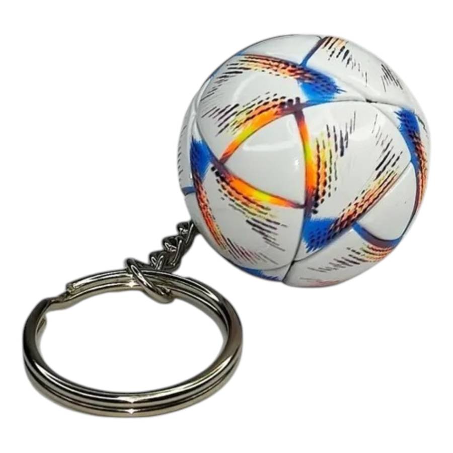 Llavero Pelota Azul Pelota de Futbol - Llavero Pelota Mundial 2022 "Al Rihla" Azul/Naranjo - Imagen 1