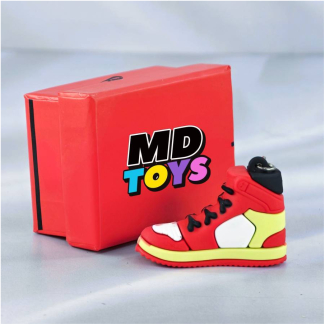 Llavero Zapatillas de Basket con Caja - Rojo/Blanco