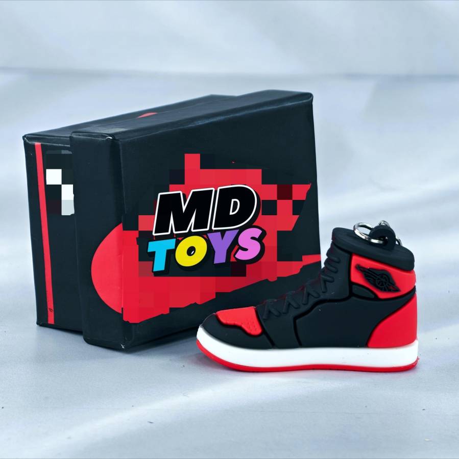 Llavero Zapatillas - Rojo_Negro Llavero Zapatillas de Basket con Caja - Rojo/Negro - Imagen 1
