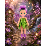 Muñeca Hada Sparkle Girlz 12cm - Fairy Princess Morado/Verde - Imagen 2