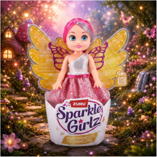 Muñeca Hada Sparkle Girlz 12 Cm - Fairy Princess Rosado/Plateado