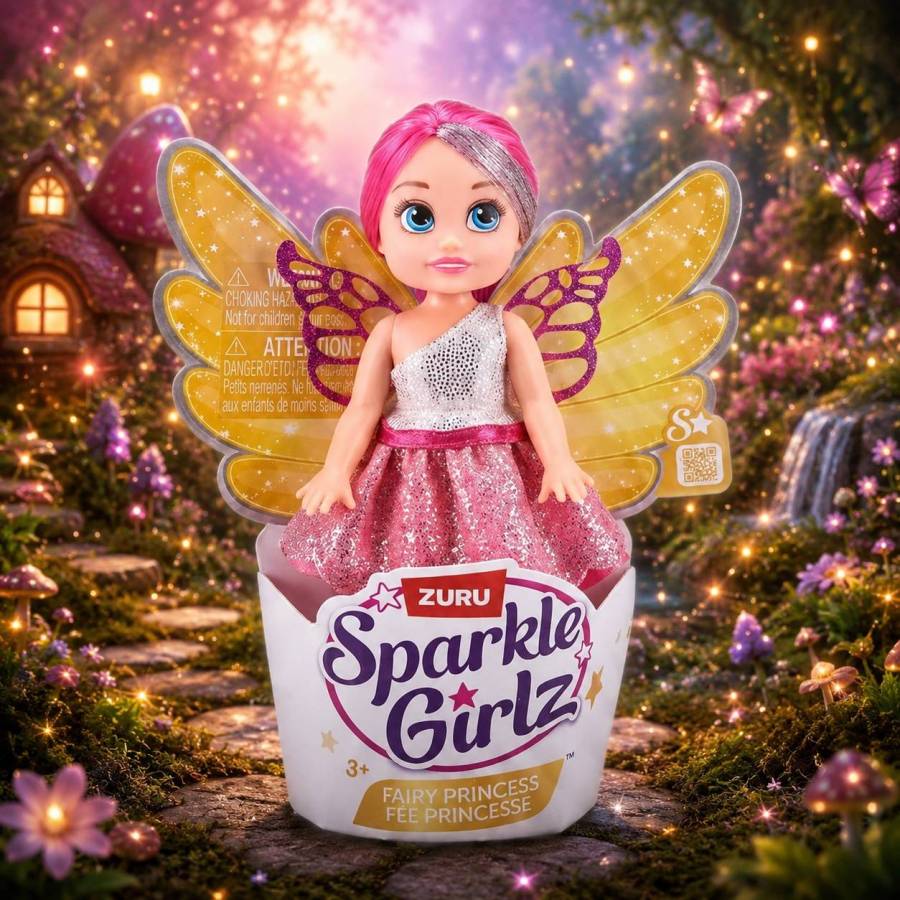 Muñeca Hada - Pelo Rosado Plateado 1 Muñeca Hada Sparkle Girlz 12 Cm - Fairy Princess Rosado/Plateado - Imagen 1