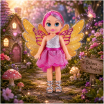 Muñeca Hada Sparkle Girlz 12 Cm - Fairy Princess Rosado/Plateado - Imagen 3