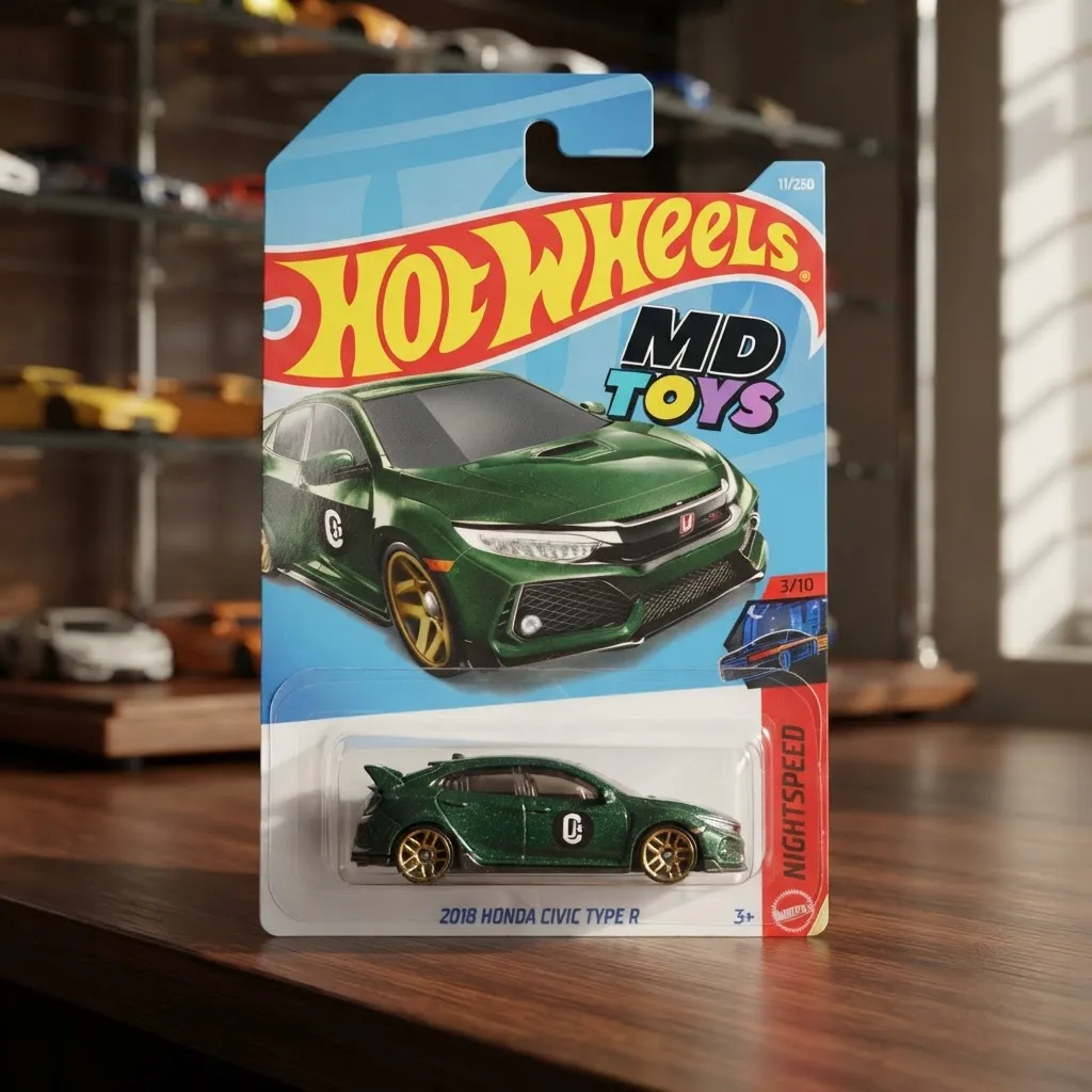 Honda Civic Type R 2018 3/10 - Hotwheels Night speed Mattel - Imagen 3